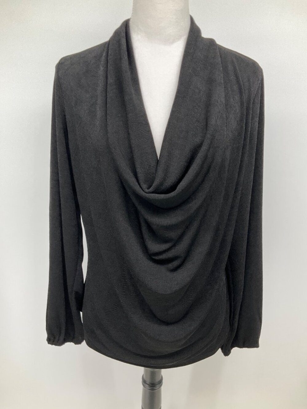 Boston Proper size large/XL cowl neck Long-Sleeve Black Knit Top